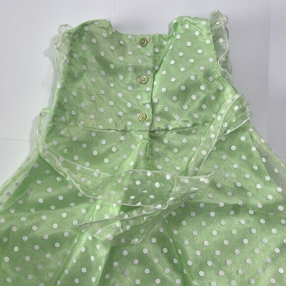 George | Vintage Polka Dot Green Girls Formal Dress 24M - Picture 8 of 12